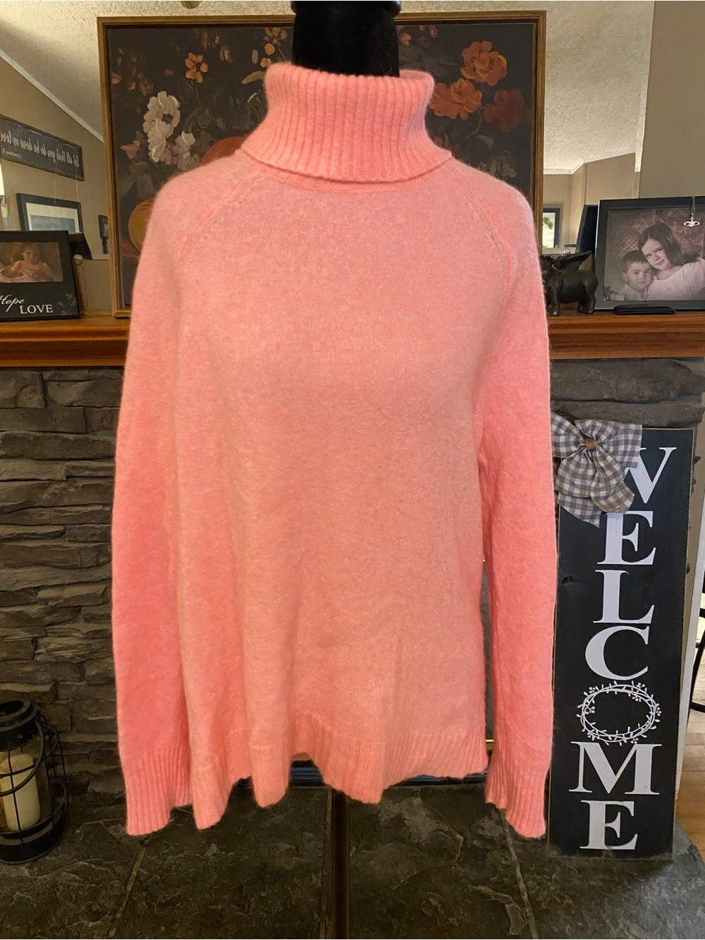 J. Crew Soft Pink Alpaca/Wool Turtleneck Sweater